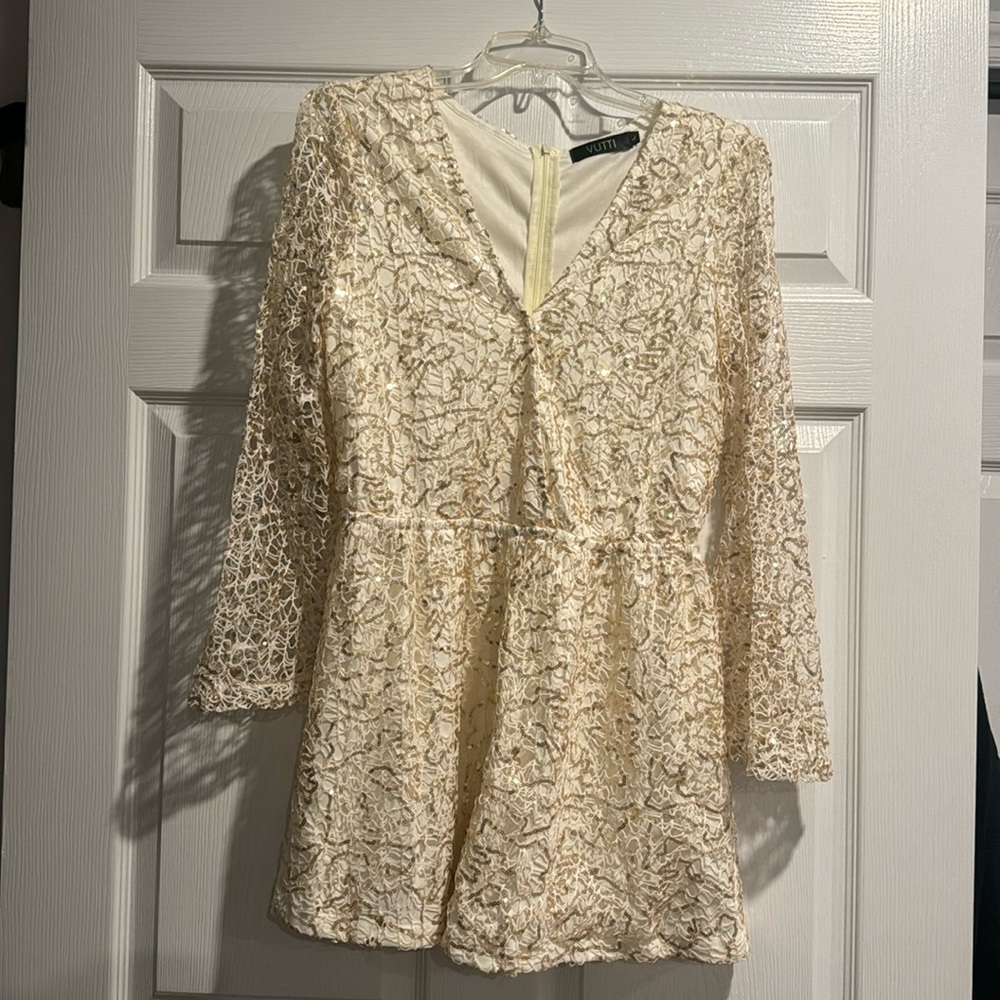 Vutti Gold Sequin Romper